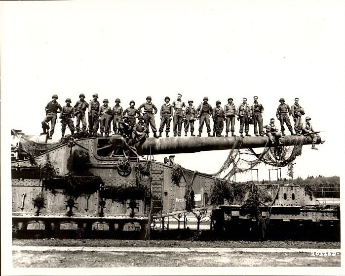 Railroad Gun Captured By 94th Calvary Squadron, April 1945. Germany