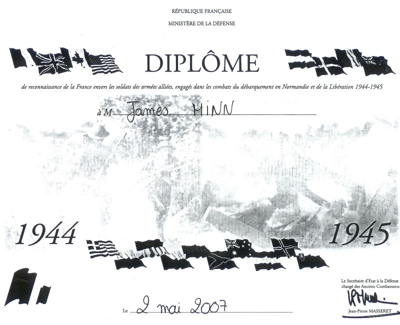 James Minn - WWII French DIplome 